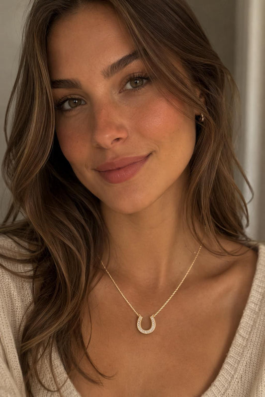Horseshoe Necklace, 14K Real Gold Horseshoe Necklace , 14K Solid Gold Horseshoe Necklace Chain, Valentine's Day, Dainty Women Necklace