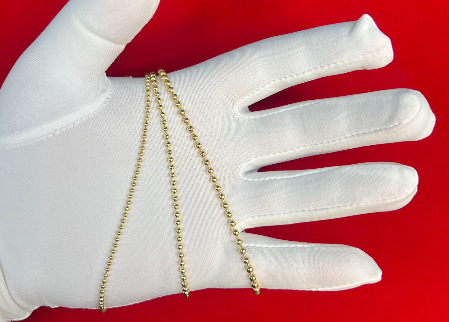 SOLID 10K Real Yellow Gold Bead Ball Chain Necklace ,2mm ,2.5mm, 3mm Ball Chain Necklace , Real 10k Gold Beaded Chain , Women, Men