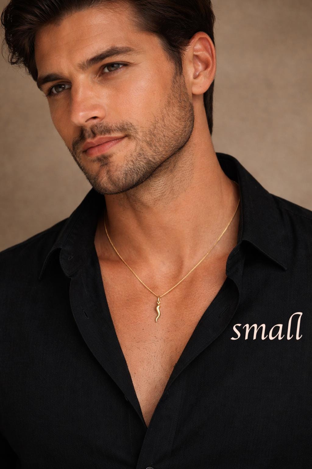 14k Real Gold Italian Horn Pendant Necklace, with 14k Solid Gold 1mm Cable  Chain, Horn Pendant, Real Gold Italian Horn Pendant