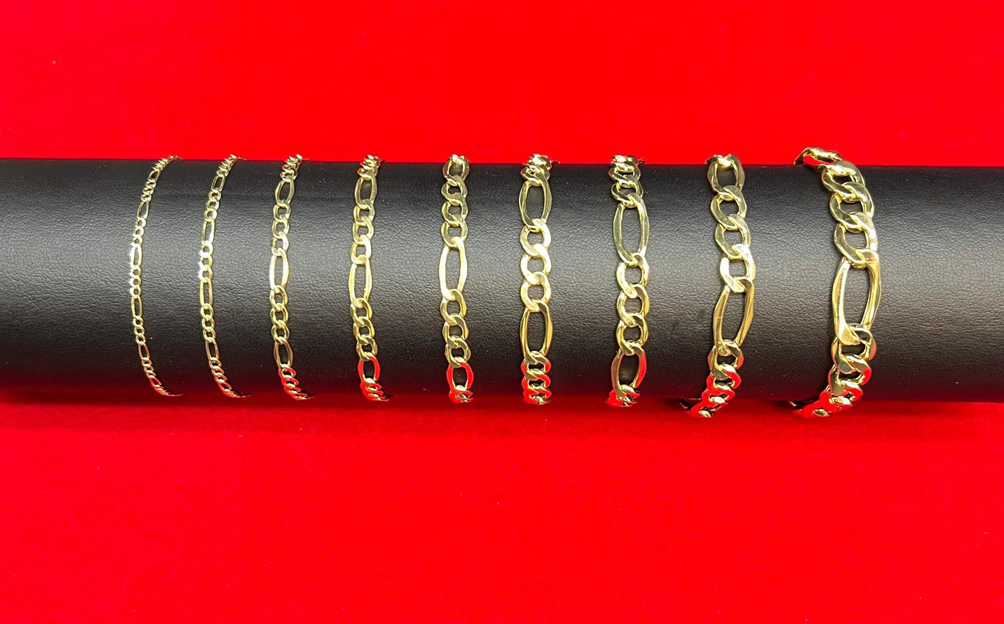 10K Yellow Gold Figaro Chain Bracelet 2mm–9mm, Real 10K Gold Bracelet, Unisex Men Women Gold Jewelry, Figaro Bracelet