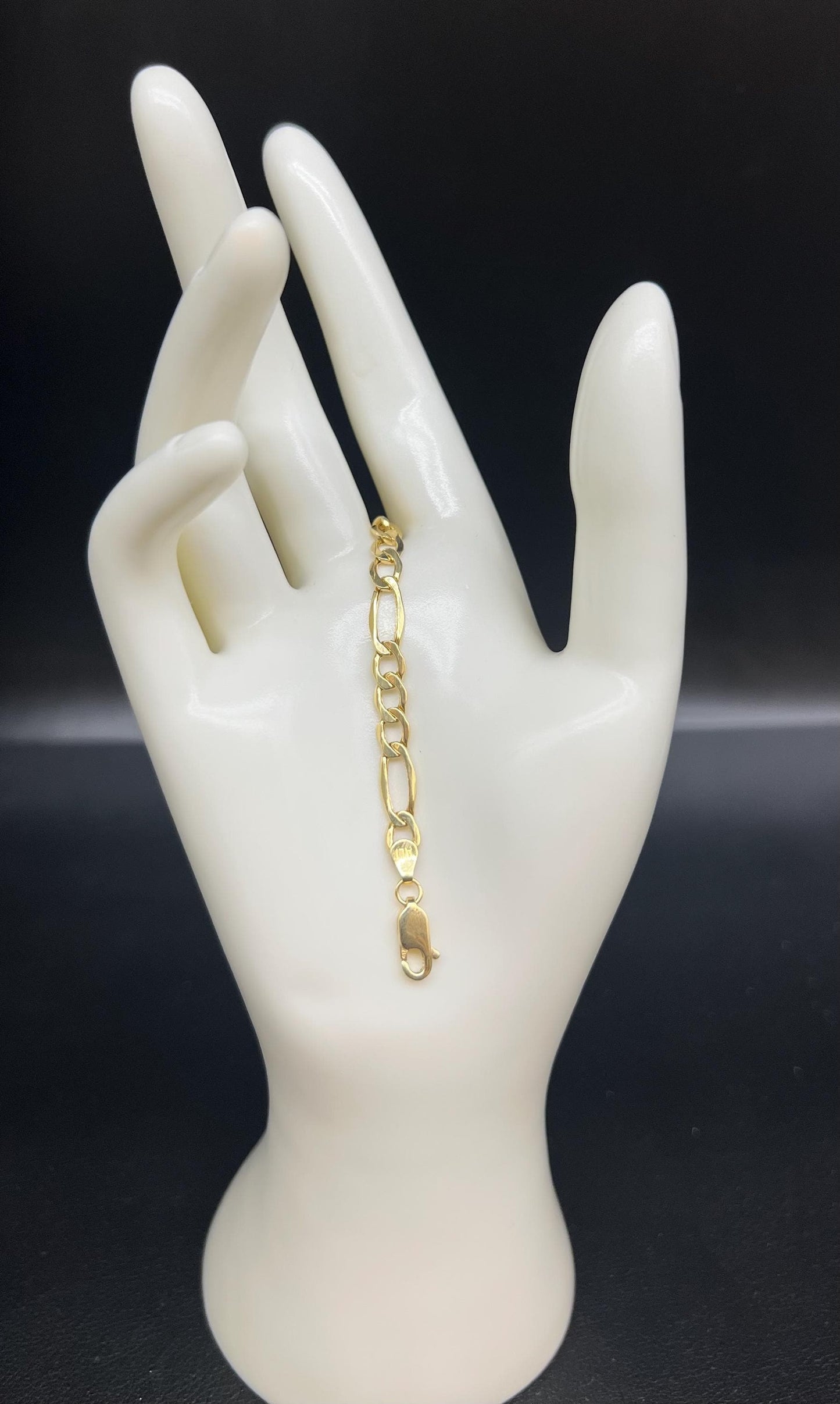 10K Yellow Gold Figaro Chain Bracelet 2mm–9mm, Real 10K Gold Bracelet, Unisex Men Women Gold Jewelry, Figaro Bracelet