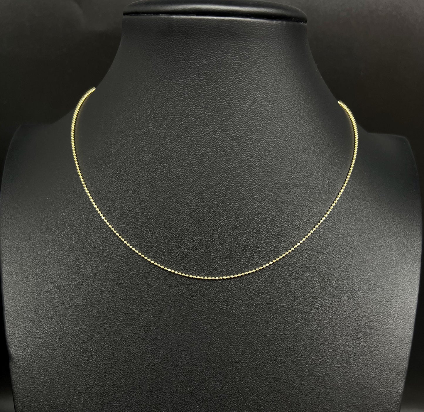 14K Solid Gold Bead Ball Chain Necklace , 1.2mm Ball Chain Necklace , Real 14k Solid Gold Beaded Chain , Women, Men, 14k Gold Ball Chain