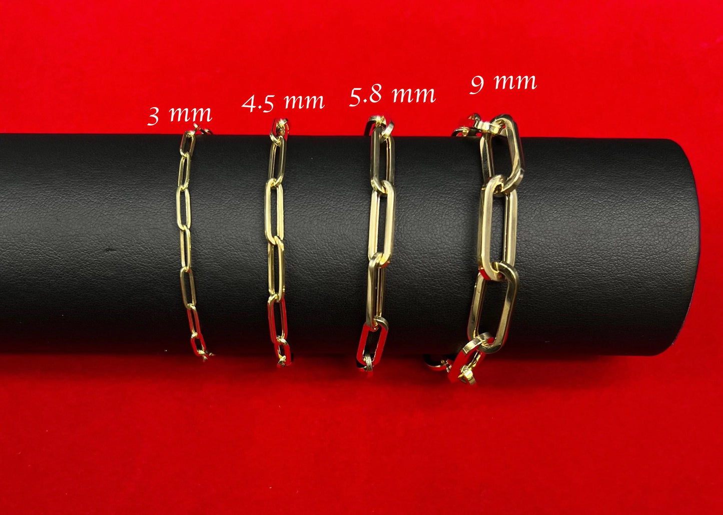 Real 14k Gold Paperclip Chain Bracelet 3MM - 9MM, 14k Yellow Gold Women Bracelet,Fancy Gold Bracelet,14k Gold Paperclips Bracelet