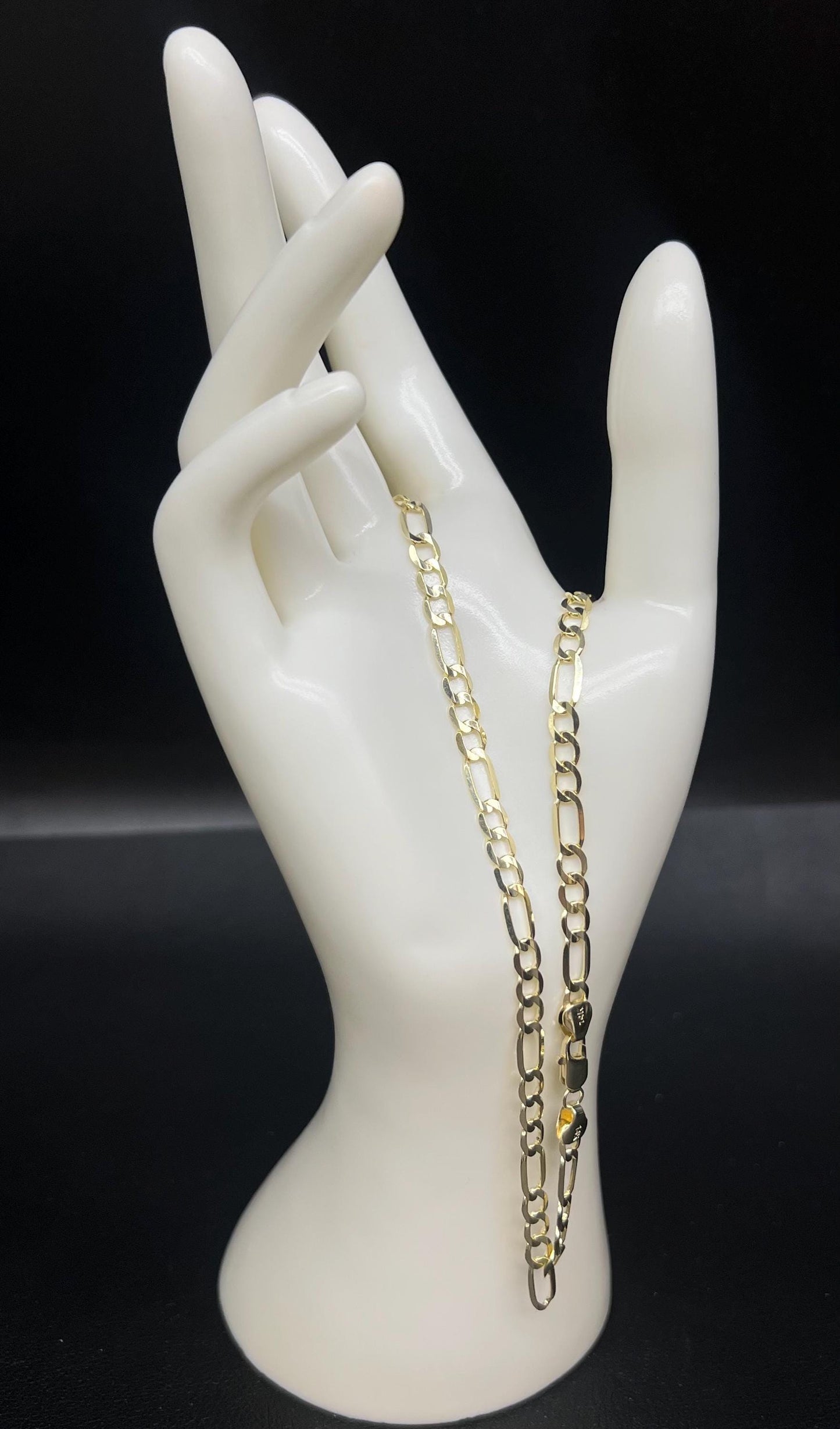 14K SOLID gold Figaro Chain Necklace , 14k Yellow Gold Link Chain, Real 14K SOLID Gold Chain, 14k Real Gold Figaro Chain, Men, Women