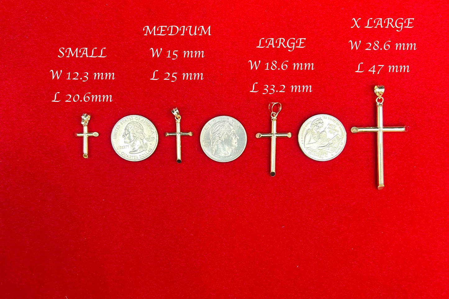 10K Real Gold Cross Pendant, 10K Plain Gold Cross Charm, 10K Religious Gold Pendant, 10K Jesus Cross Pendant for Men Women
