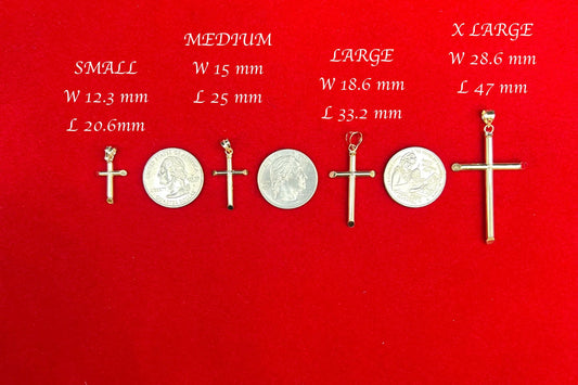 10K Real Gold Cross Pendant, 10K Plain Gold Cross Charm, 10K Religious Gold Pendant, 10K Jesus Cross Pendant for Men Women