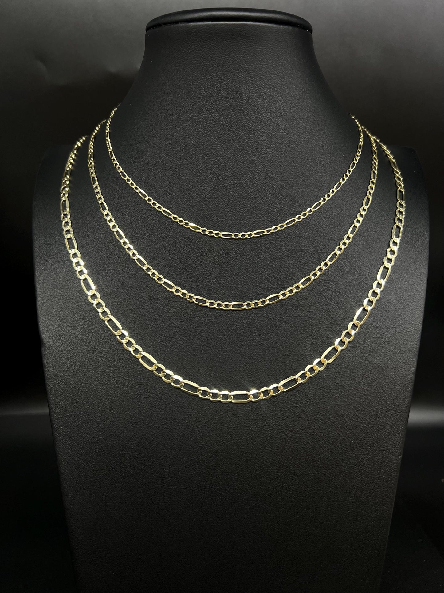 14K SOLID gold Figaro Chain Necklace , 14k Yellow Gold Link Chain, Real 14K SOLID Gold Chain, 14k Real Gold Figaro Chain, Men, Women