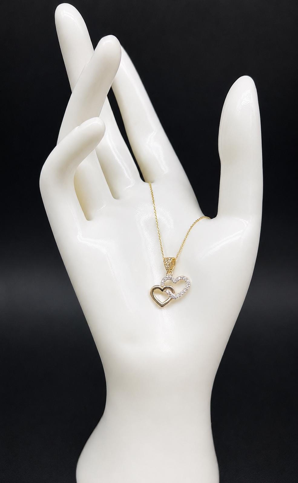 14k Real Gold Heart Necklace,14K Real SOLID Gold Heart Charm, 14k Real Gold 1 mm Cable  Chain Necklace, Gold Heart Pendant, Valentine's day