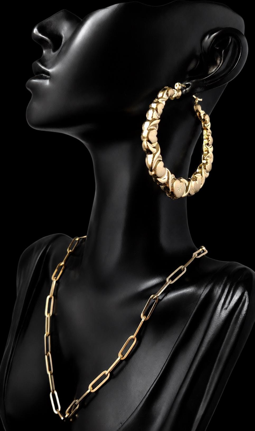 10k Real Solid Yellow Gold Textured Heart Hoop Earrings,High Quality,25mm-82mm Gold Hoop Earrings,Women Earrings