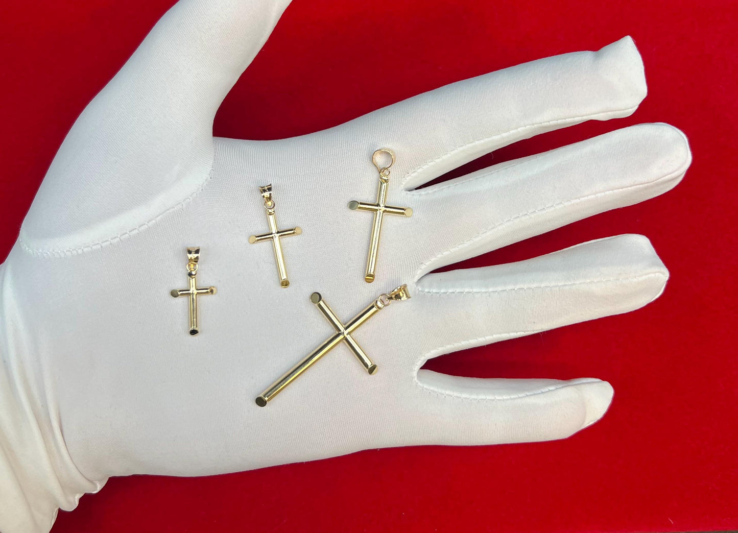 10K Real Gold Cross Pendant, 10K Plain Gold Cross Charm, 10K Religious Gold Pendant, 10K Jesus Cross Pendant for Men Women
