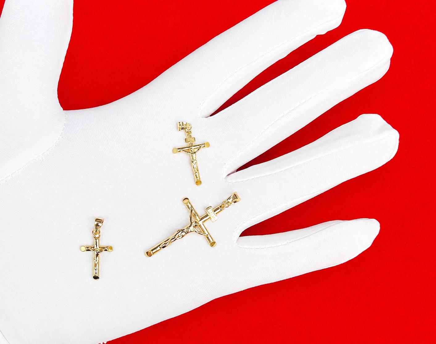 10K Real Gold Crucifix Cross Pendant, 10k Jesus Cross Charm,10k Religious Gold Pendant,10k Solid Gold  Christian Jewelry for Men Women