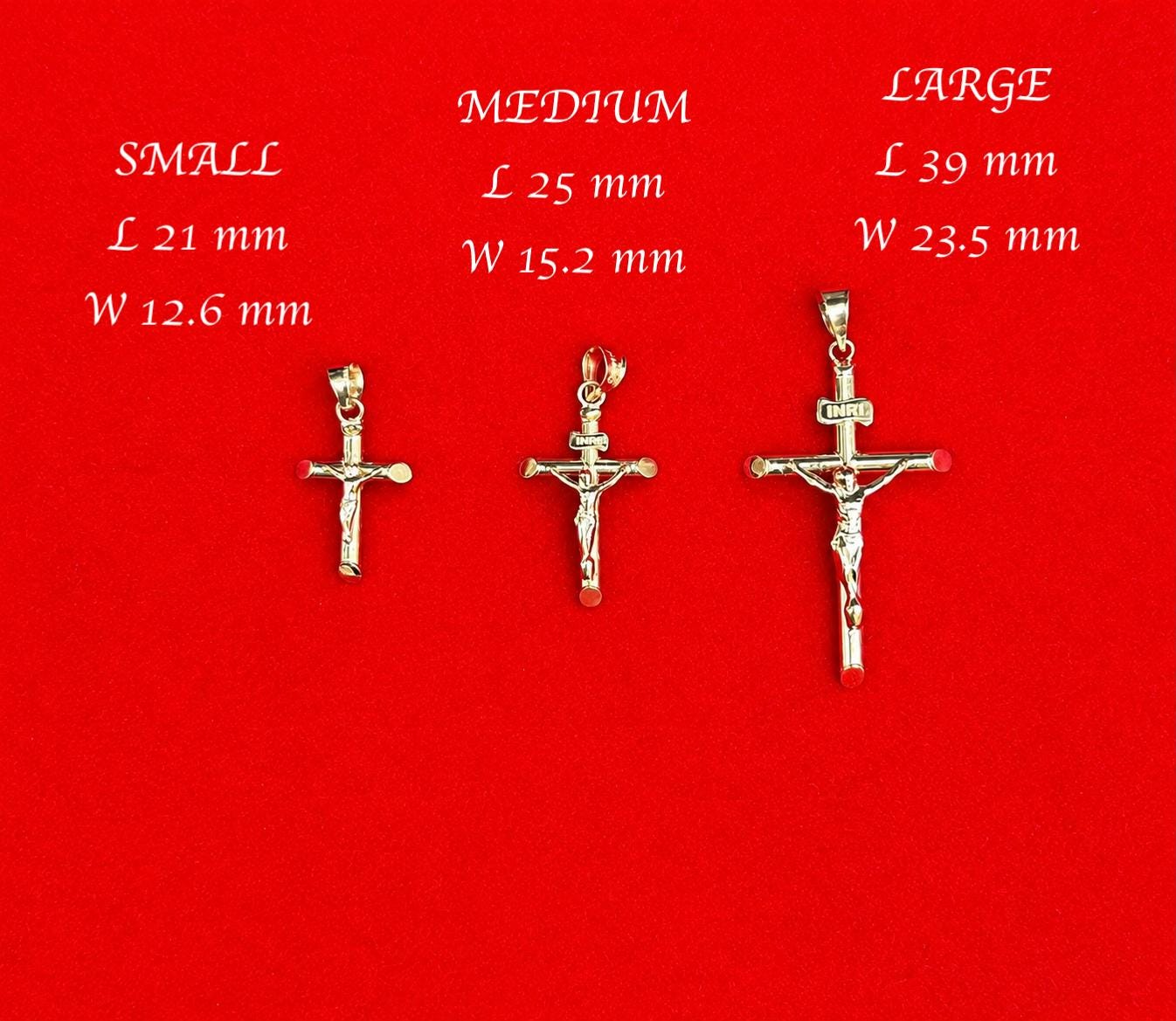 10K Real Gold Crucifix Cross Pendant, 10k Jesus Cross Charm,10k Religious Gold Pendant,10k Solid Gold  Christian Jewelry for Men Women