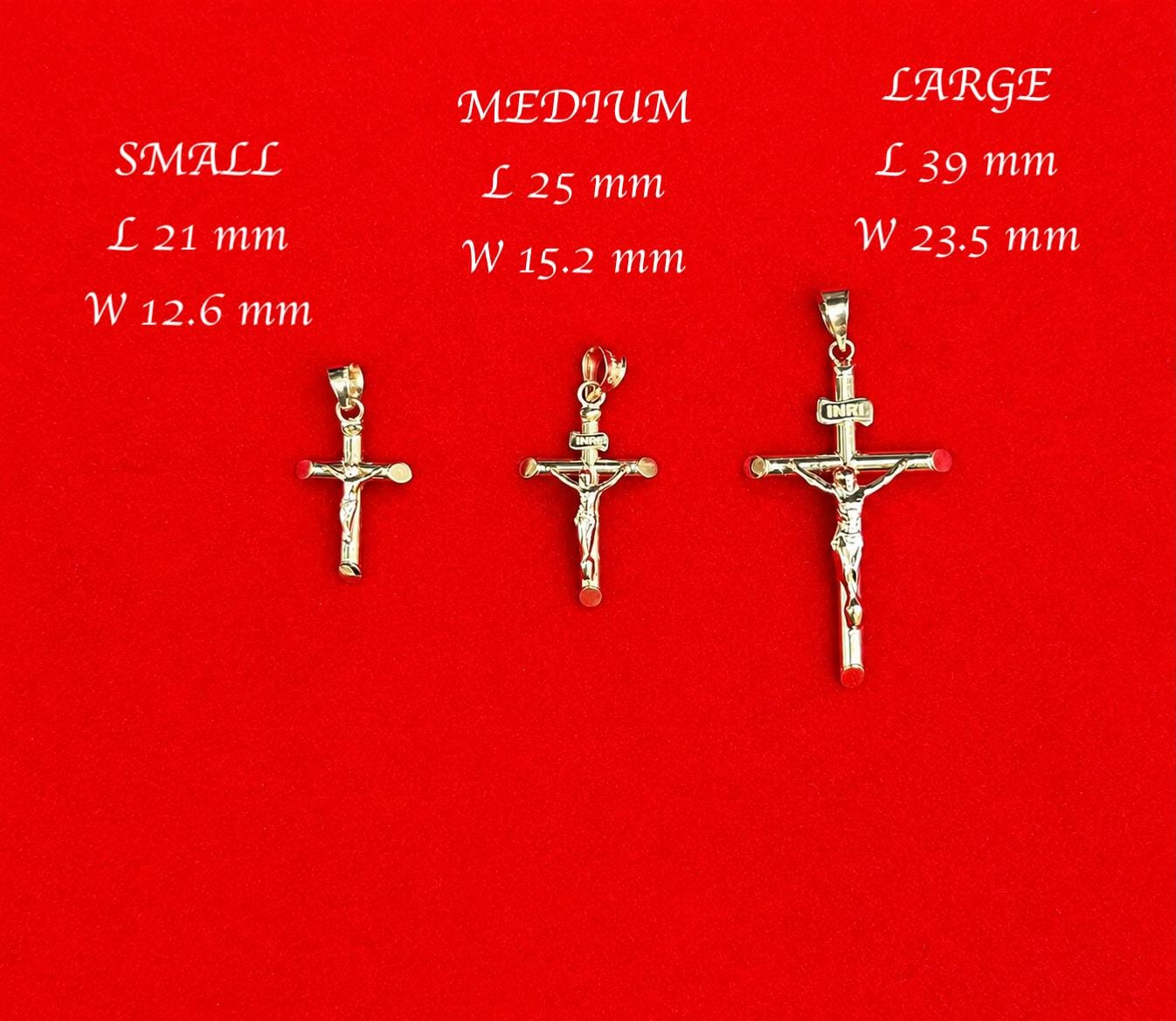10K Real Gold Crucifix Cross Pendant, 10k Jesus Cross Charm,10k Religious Gold Pendant,10k Solid Gold  Christian Jewelry for Men Women