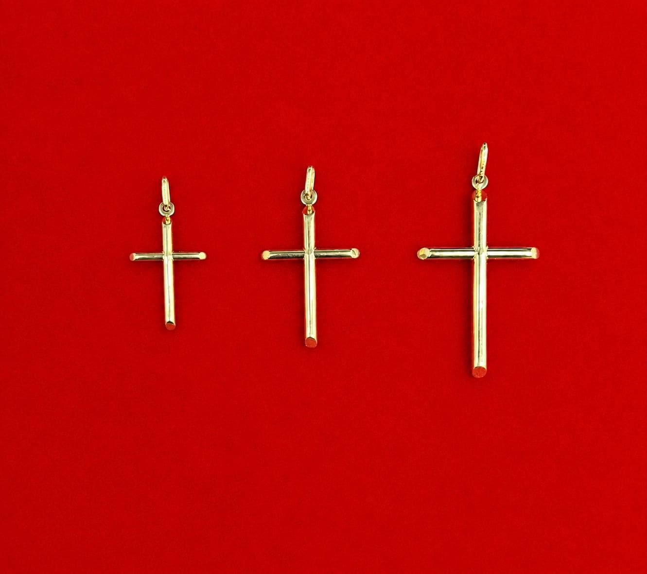 14K Real Gold Cross Pendant, 14K Plain Gold Cross Charm, 14K Religious Gold Pendant, 14K Jesus Cross Pendant for Men Women