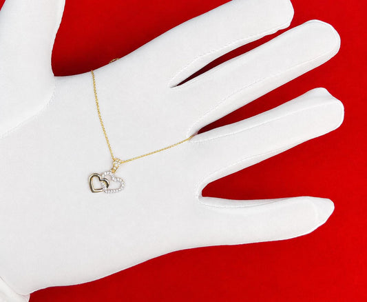 14k Real Gold Heart Necklace,14K Real SOLID Gold Heart Charm, 14k Real Gold 1 mm Cable Chain Necklace, Gold Heart Pendant, Valentine's day