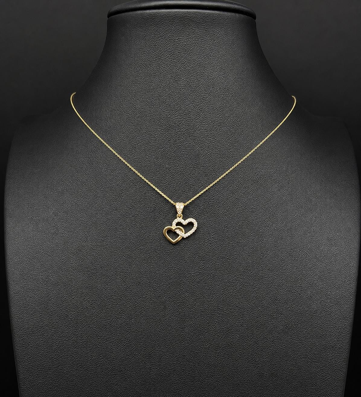 14k Real Gold Heart Necklace,14K Real SOLID Gold Heart Charm, 14k Real Gold 1 mm Cable  Chain Necklace, Gold Heart Pendant, Valentine's day
