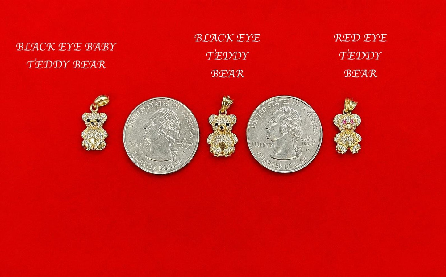 14k Real Gold Pendants Necklace,14K Real SOLID Gold Teddy Bear, 14k Real Gold 1 mm Cable  Chain Necklace,14k Gold Baby Teddy Bear