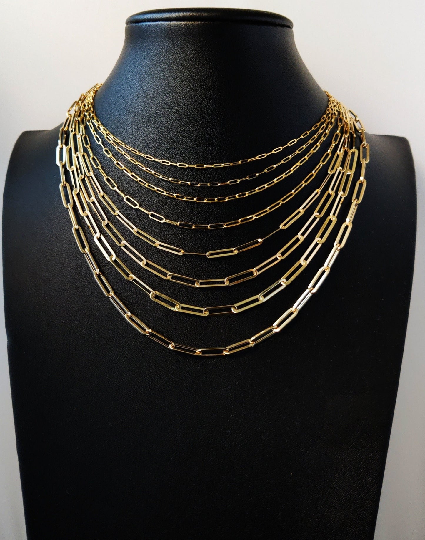 Buy Paperclip Chain Necklace Paperclip Necklace Set Gold Paperclip Link 18K  Gold Layered Rectangle Chain Set Online in India - Etsy