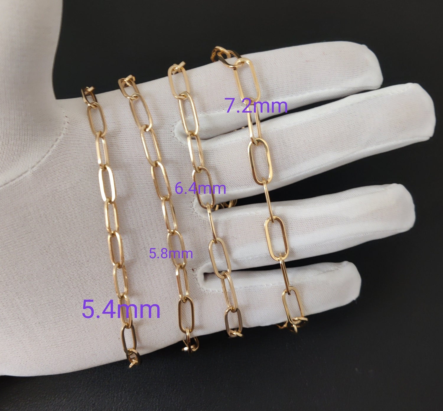 Paper Clip Chain Bracelet (4.2 Mm) In 14K Yellow Gold